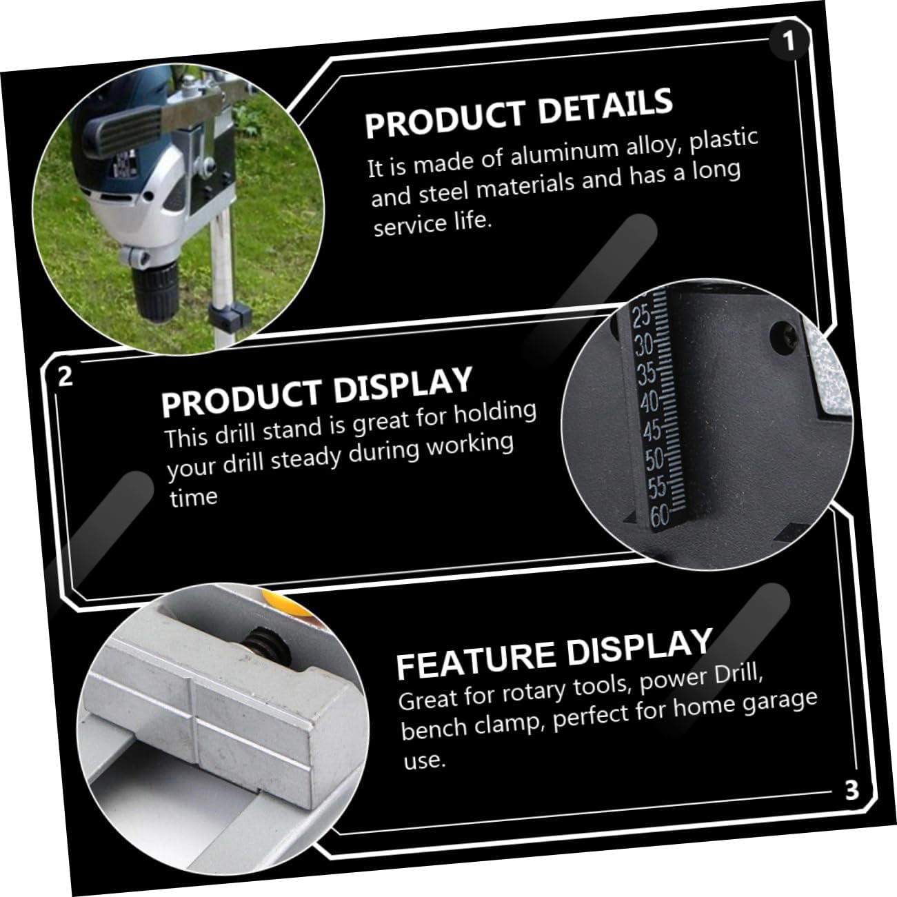 Angoily 1set Adjustable Single Drill Rack for and Construction for Applications