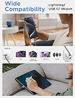 Vista 5 de Paquete de 2 cables USB C 3 en 2 actualizados para Apple Watch, cargador de iPhone, USB C, cable de carga rápida múltiple compatible con iWatch