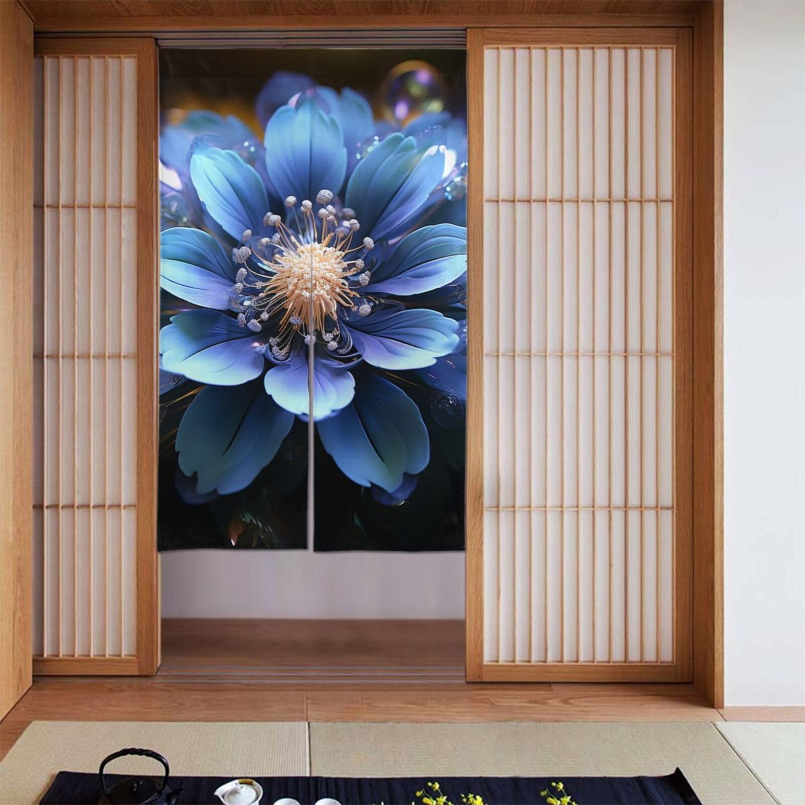 Rideaux de séparation à fleurs pour l'intimité de la cuisine