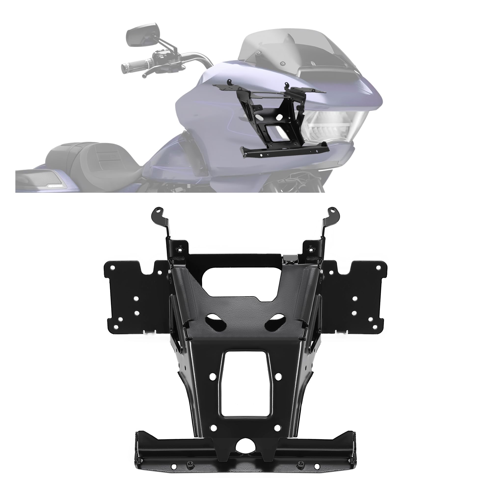 KUAFU Inner Fairing Radio Bracket Compatible with 2015-2024 Harley Touring Road Glide Replacement for 47200217 Caddy Radio Mount Support Repair Kit Powder Coated Black