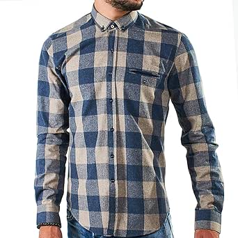 Chemise Pendleton Homme à Carreaux – Bleu/Vert Manches Longues Coton Taille M