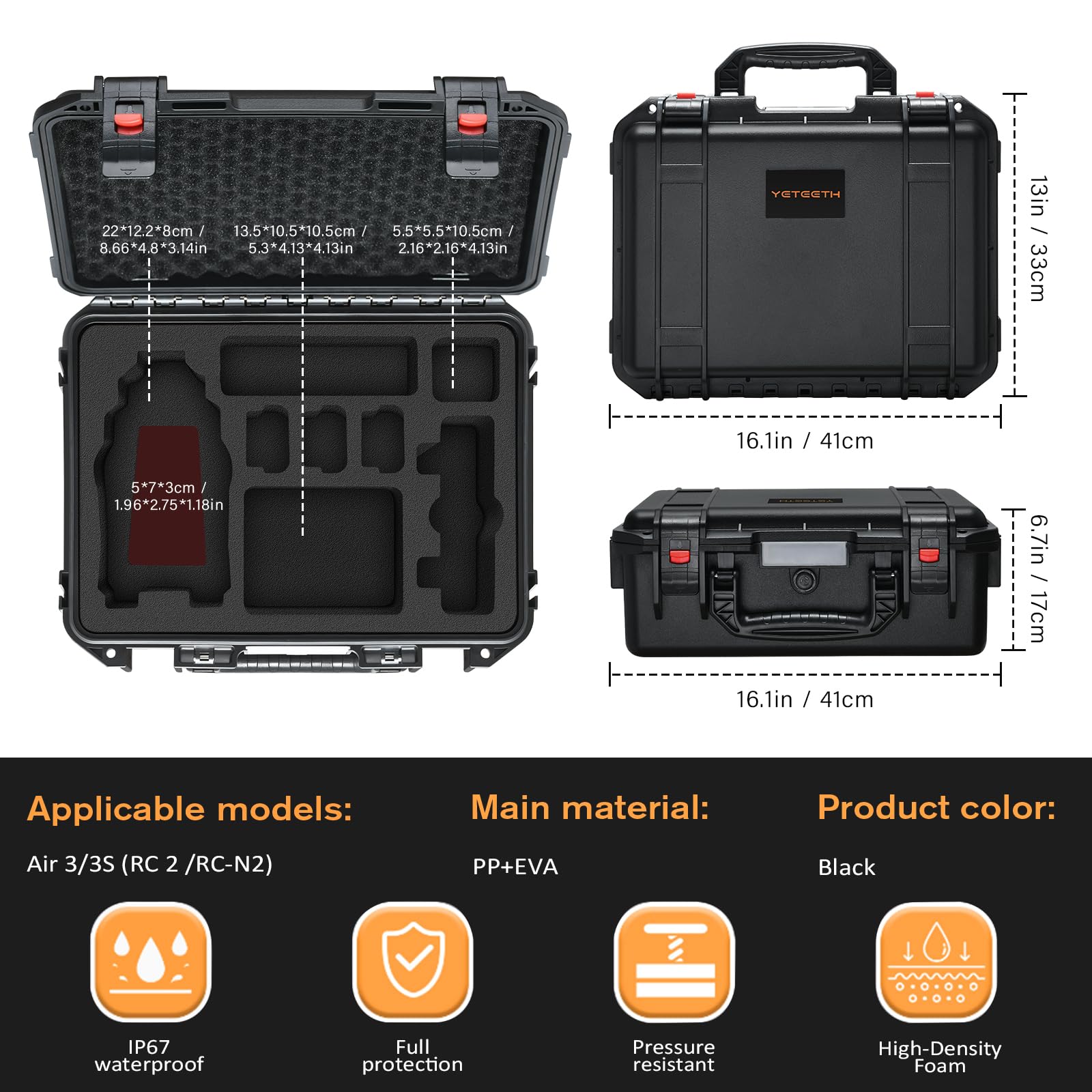 Amazon.com: Hard Case for DJI Air 3S/Air 3 - Waterproof Carrying