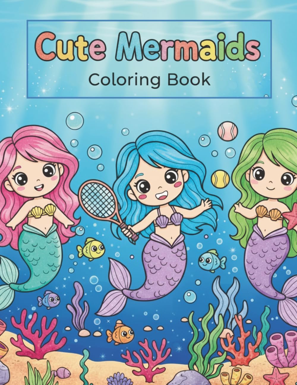 Cute Mermaids: Coloring Book for Kids Ages 3–10