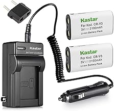 Best Kastar CRV3 Battery 2-Pack and Charger for Kodak CR-V3 EasyShare C310 C530 C875, Olympus LB-01 LB01 C3000 C3040 40Z C-2100UZ C-211 C-211Z C-3000 C-3030 C-3030Z C-3040Z C-4000 C-5050 C-5050Z C-700 D510 Review 