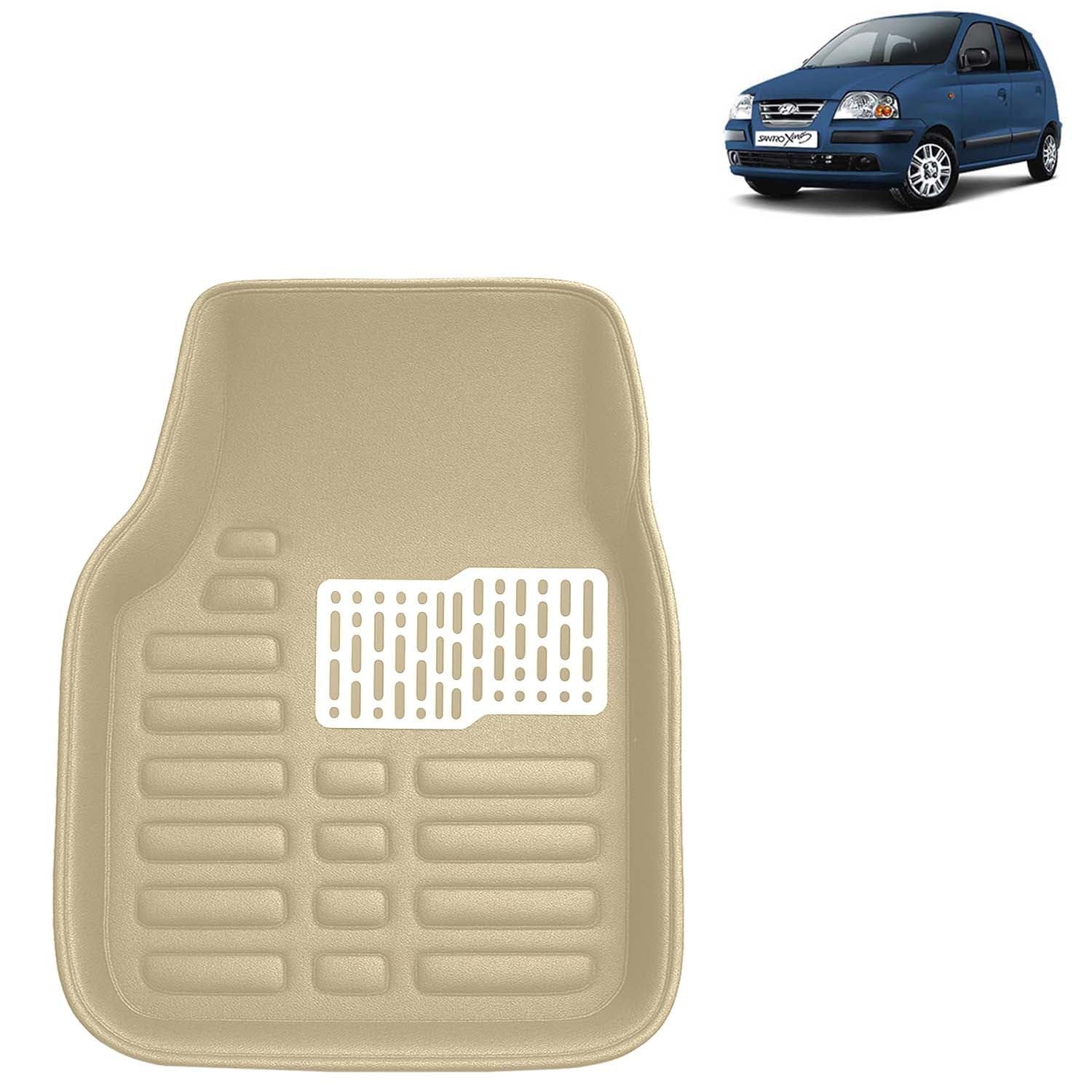 Kingsway Hyundai Suntro Xing Car Mat 4D, Only Compatible with Year 2003 to 2018 All Model, Complete Set of 3 Pcs Car Floor Mats, Premium Car Accessories, Tray Shape PVC 4D Foot Mats, Washable, Beige