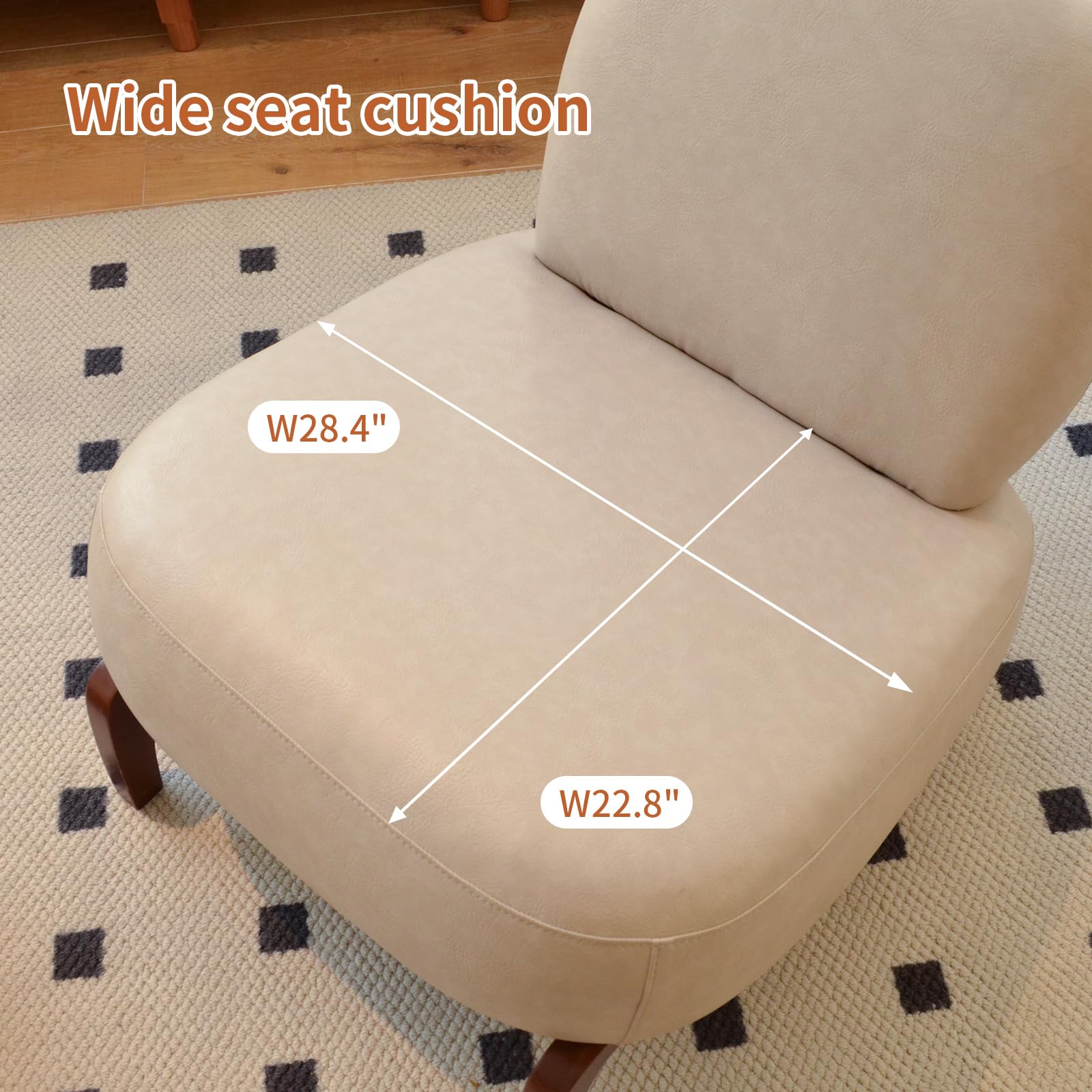 Generisch Samt-Sessel mit Massivholzbeinen armlos für Wohnzimmer Balkon