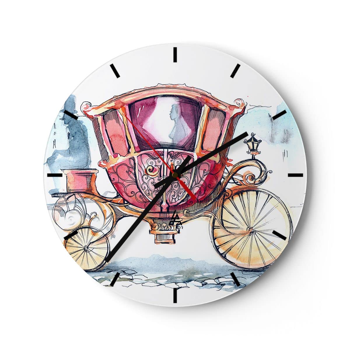 Orologio da Parete in Vetro 30x30 cm Rotondo Bambini Altro - 2983