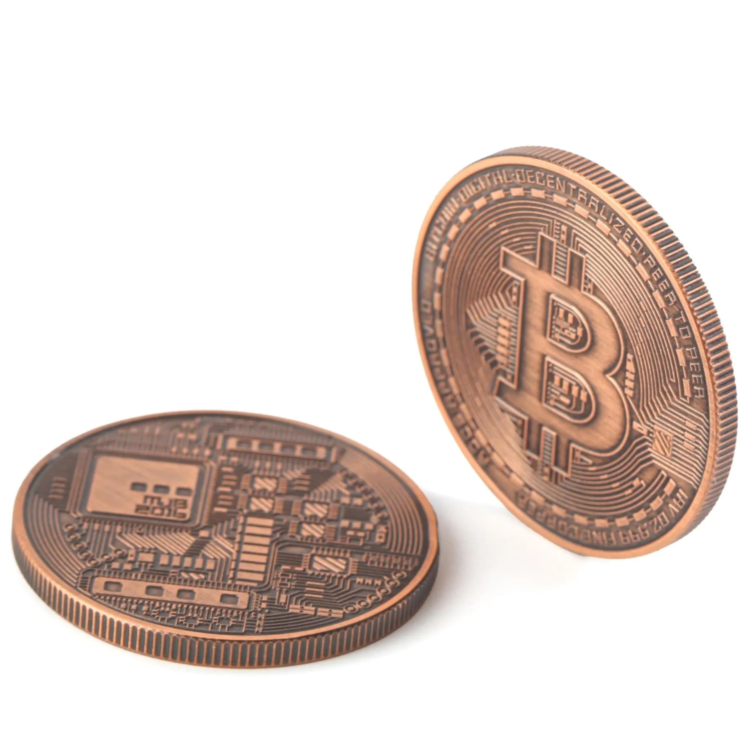 Amazon.com: Bitcoin Copper Coins – 2 Pcs 1 oz .999 Pure Physical BTC Tokens  | Commemorative Collectible Gift Set in Display Case | Unique Crypto  Souvenir for Men, Women & Collectors |