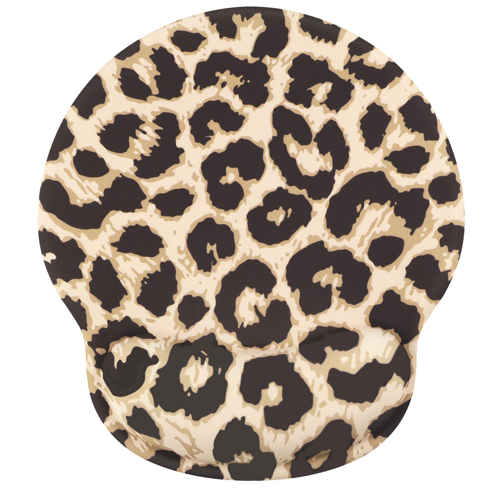 Ksriylm Leopard Mouse Pad Wrist Support Wrist Rest, Ergonomic Mouse Pad with Non-Slip Base for Office Gaming Working Computers,Desk Accessories Pain
