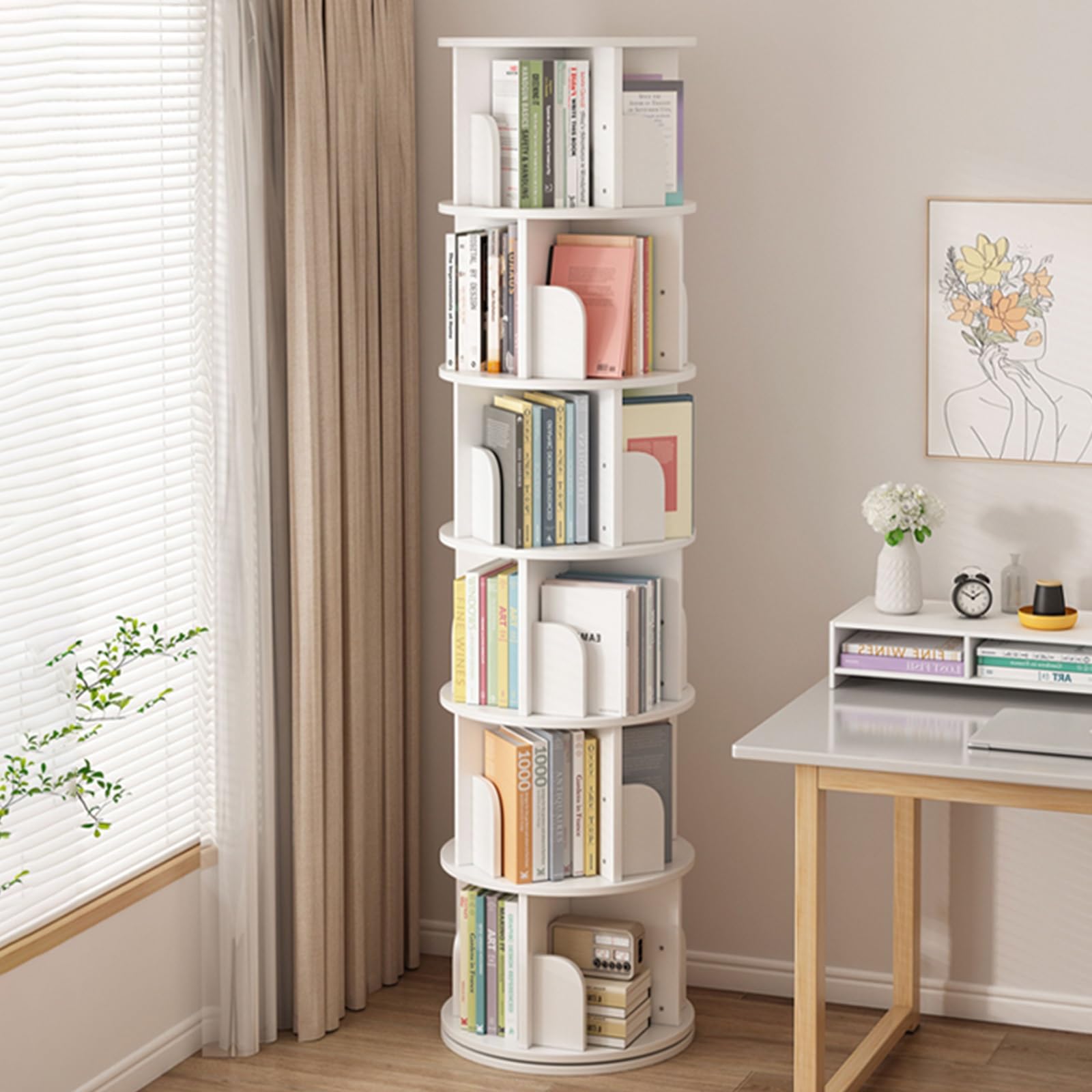 Amazon｜NEONMAN 本棚 回転式本棚 回転ラック 回転本棚 コミックラック