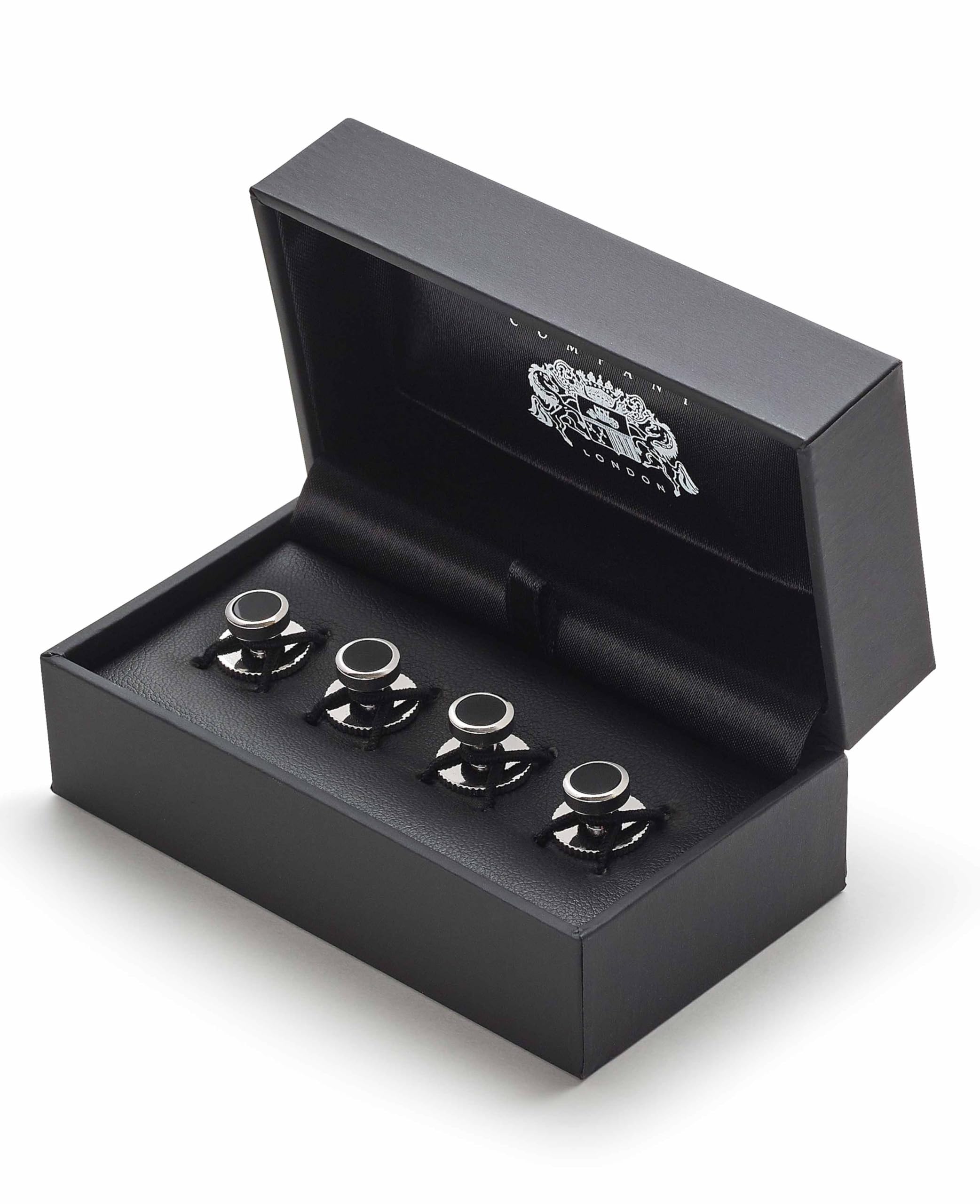 THE SAVILE ROW COMPANY LONDON Black Onyx Stone Formal Dress Shirt Studs