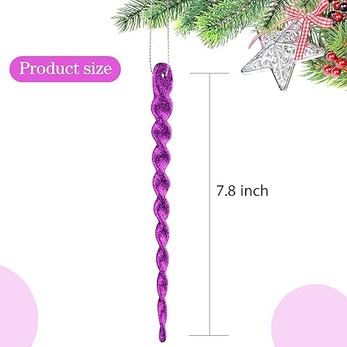 Vista 172 de 30 piezas de carámbanos de plástico retorcidos de plástico de carámbanos de Navidad, decoración colgante para árbol de Navidad, fiesta de Navidad