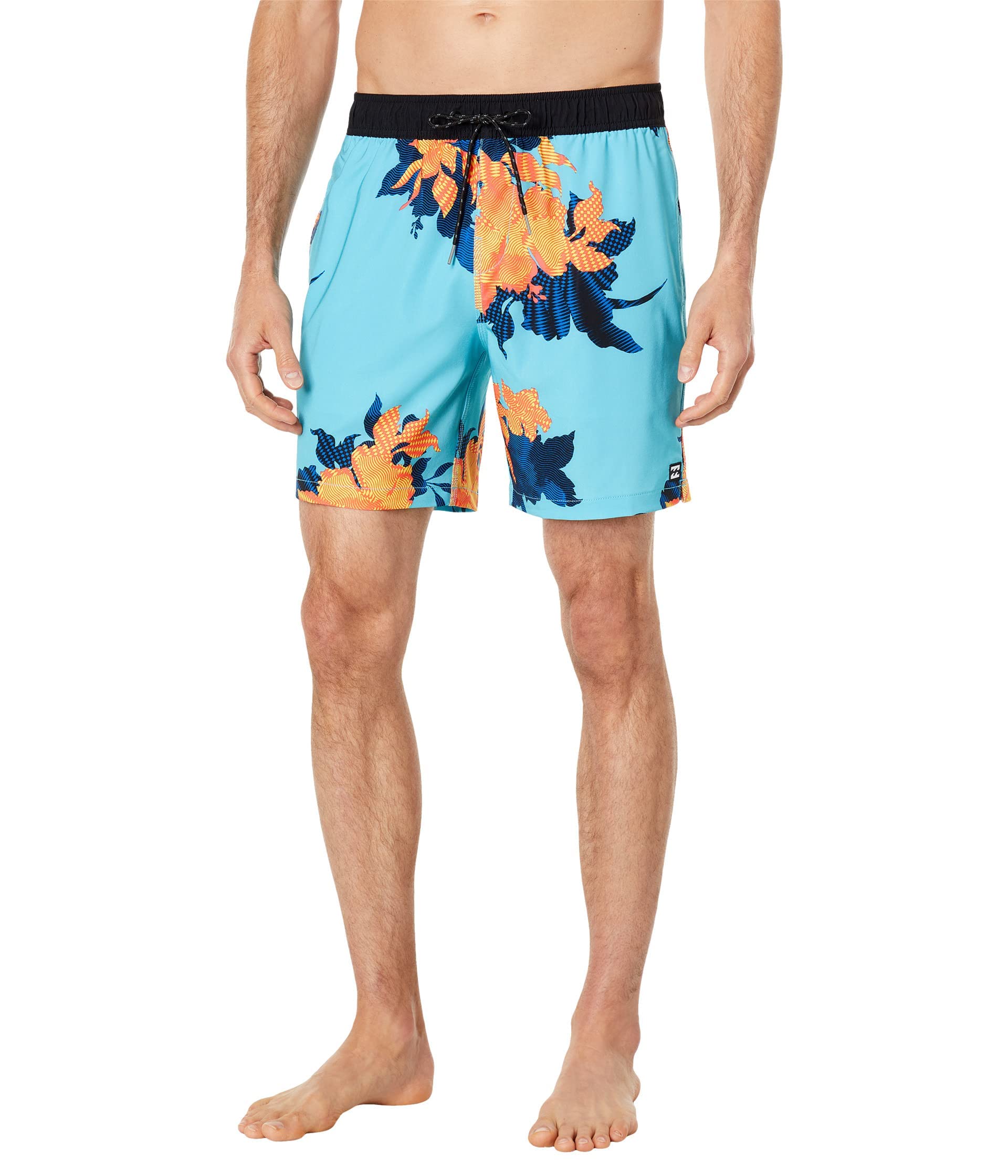 Billabong Men's Standard Elastic Waist Stretch Sundays Layback Boardshort Swim Short Trunk, 17 Inch Outseam, Neon Blue, Medium