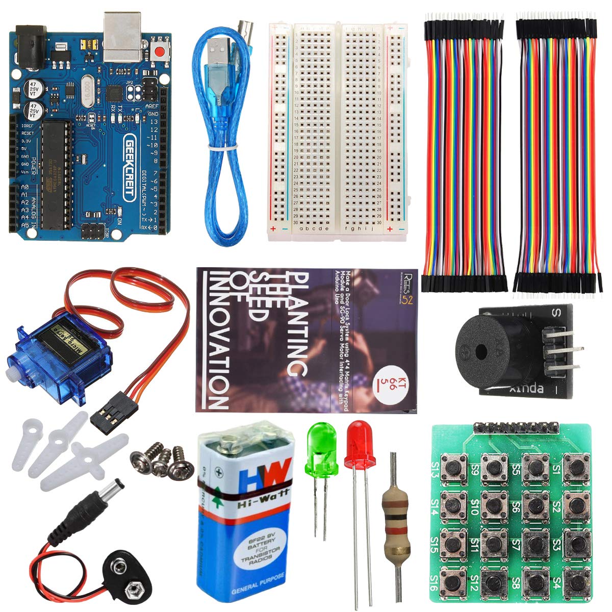 REES52 Make A Door Lock System Using Compatible with Arduino UNO R3, 4 * 4 Matrix Keypad Keyboard Module, Breadboard, Jumper wire, Basic Starter kit (B09169SLN5) Amazon Price History, Amazon Price Tracker