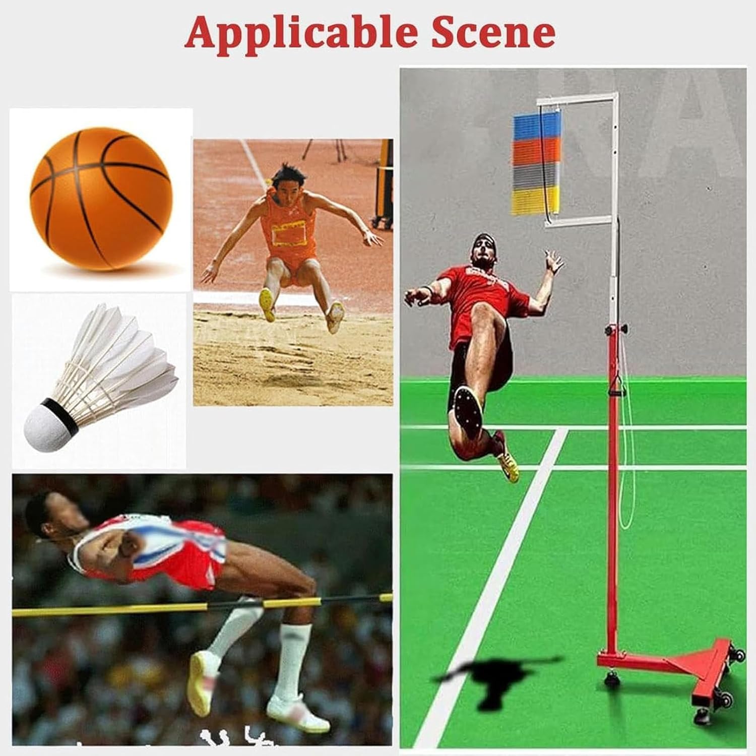 Vertical Jump Measuring Device - Adjustable Height Vertical Jump Trainer Tool with Reset Draw Cord & Moving Wheel, Perfect for Athletes, Coaches, and Fitness Enthusiasts (1.4-2.8M)