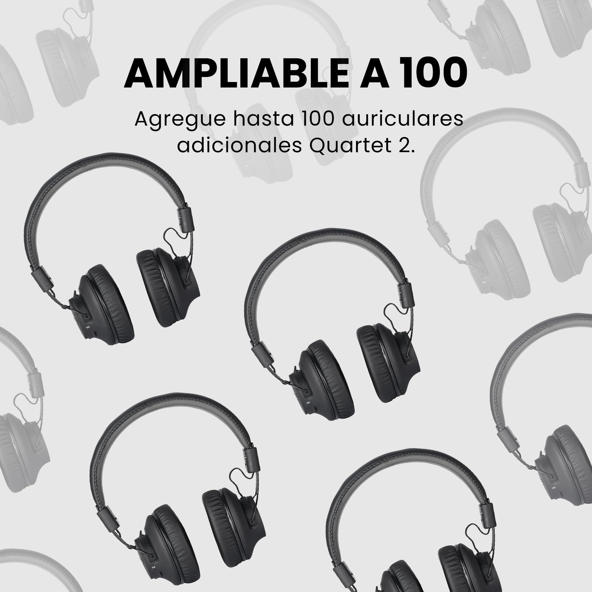 Avantree Quartet 2 - Sistema de Escucha en Grupo inalámbrico Compatible con Bluetooth para TV, Discoteca silenciosa, Baja latencia y Voces claras - Conecte múltiples Auriculares a teléfono, PC, TV