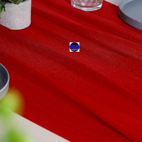 Miniatura 5 de MDS - Paquete de 10 caminos de mesa de gasa de 10 pies de 29 x 120 pulgadas, camino de mesa traslúcido romántico rústico para decoración de bodas,