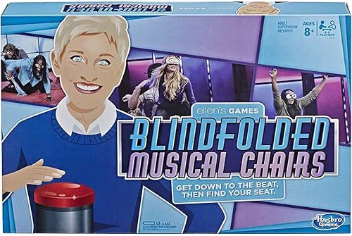 Hasbro Gaming Ellen's Games Blindfolded Musical Chairs Game, Ellen Degeneres