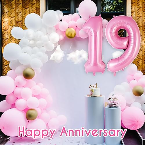 Miniatura 118 de Globo rosa del número 0 de 40 pulgadas, globos grandes de aluminio con número de helio, globos gigantes gigantes de Mylar número 0 para decoración