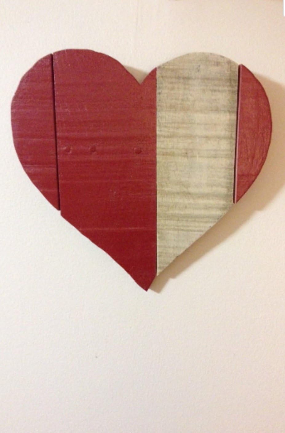 Pallet wood red heart, rustic wooden heart, red heart wall hanging, rustic farmhouse decor, pallet wood home decor, christmas gift