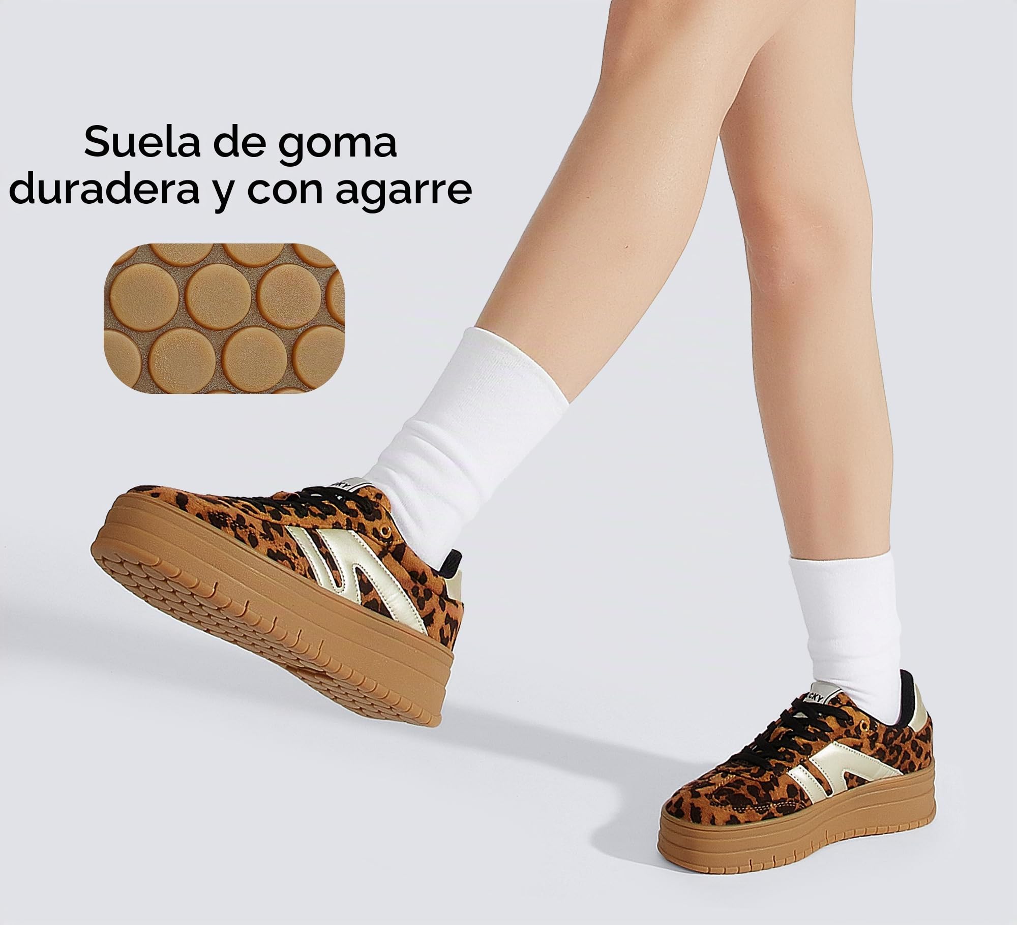 LUCKY STEP Zapatillas Plataforma Mujer - Cuña Clásica Lona Retro Tobillo Bajo Cómodas Diarias