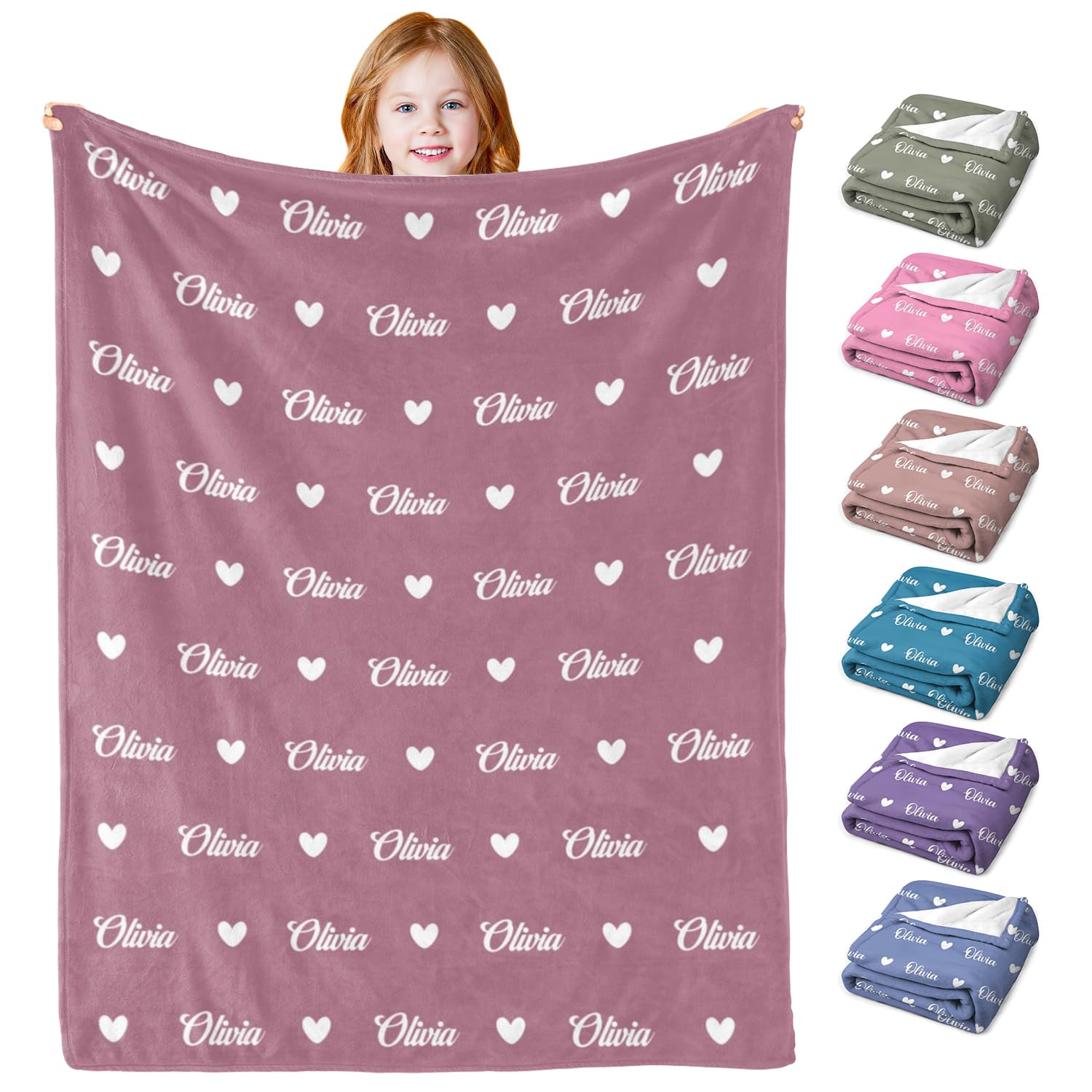 UIPANWE Custom Blanket with Name, Personalized Baby Blanket, Name Blankets Personalized Kids, Customized Blankets for Girls and Boys