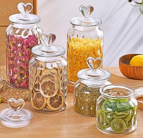 Miniatura 10 de HomeyHoney Tarro de vidrio con tapa para líquidos, exhibición decorativa de dulces para bodas, almacenamiento elegante, recipiente de café,