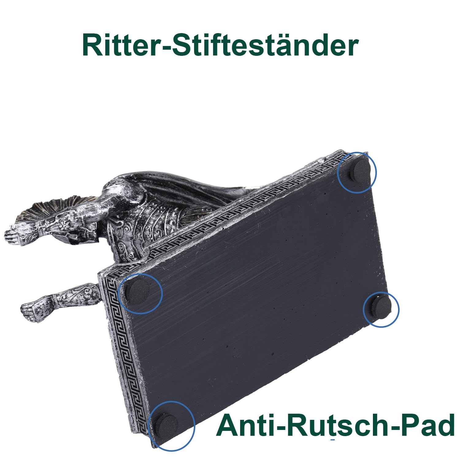 Ritter-Stifthalter, mittelalterlicher gepanzerter Krieger, coole Schreibtisch-Organizer, Briefbeschwerer für den Umhang des Wachführers, kniende Ornamente des römischen Zenturios (Rome)