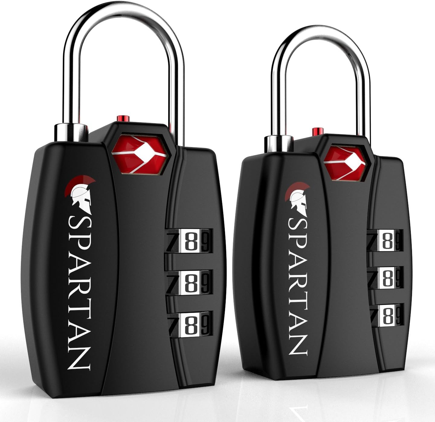 Spartan Travel TSA Approved Locks Best Combination Security Padlocks for Luggage Backpack Suitcase Pelican Case Briefcase Security Cable Filing Cabinet Toolbox Bike School or Gym Locker (black 2 pack)
