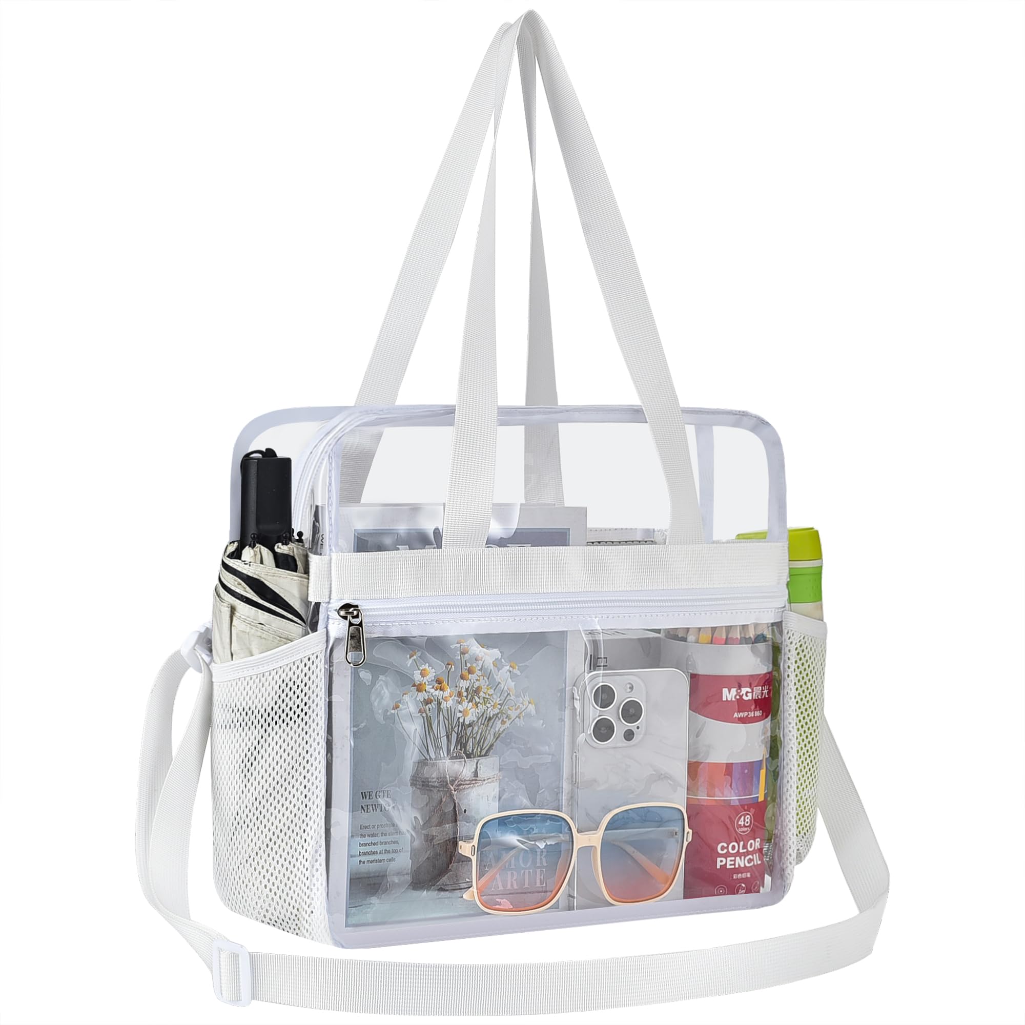 Oraben Clear Tote Bag Clear Bag Stadium Approved 12x6x12 Stadium Bag for Work, Sports Games,Gym