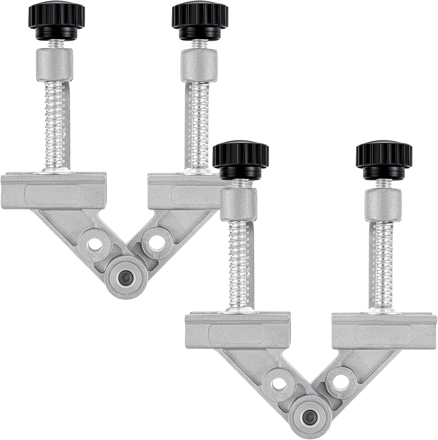 Blulu 2 Pcs 10-180° Adjustable Tube Clamp with Swing Jaw Aluminum Alloy Right Welders Angle Clamp for Welding, Woodworking, DIY Projects, Cabinet Making