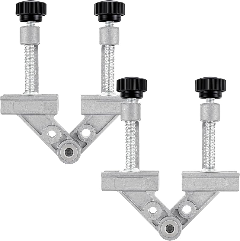Blulu 2 Pcs 10-180° Adjustable Tube Clamp with Swing Jaw Aluminum Alloy Right Welders Angle Clamp for Welding, Woodworking, DIY Projects, Cabinet Making