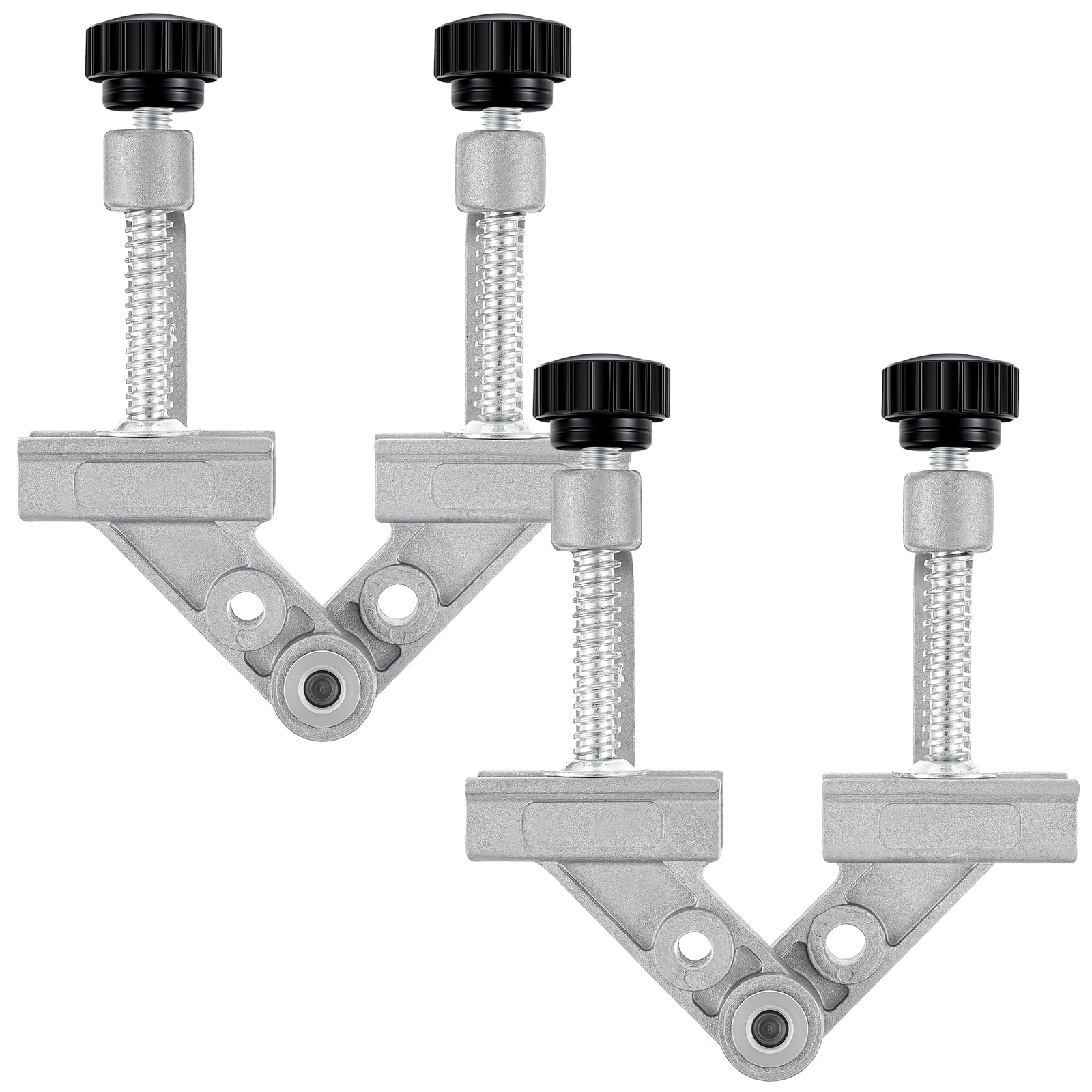 Blulu 2 Pcs 10-180° Adjustable Tube Clamp with Swing Jaw Aluminum Alloy Right Welders Angle Clamp for Welding, Woodworking, DIY Projects, Cabinet