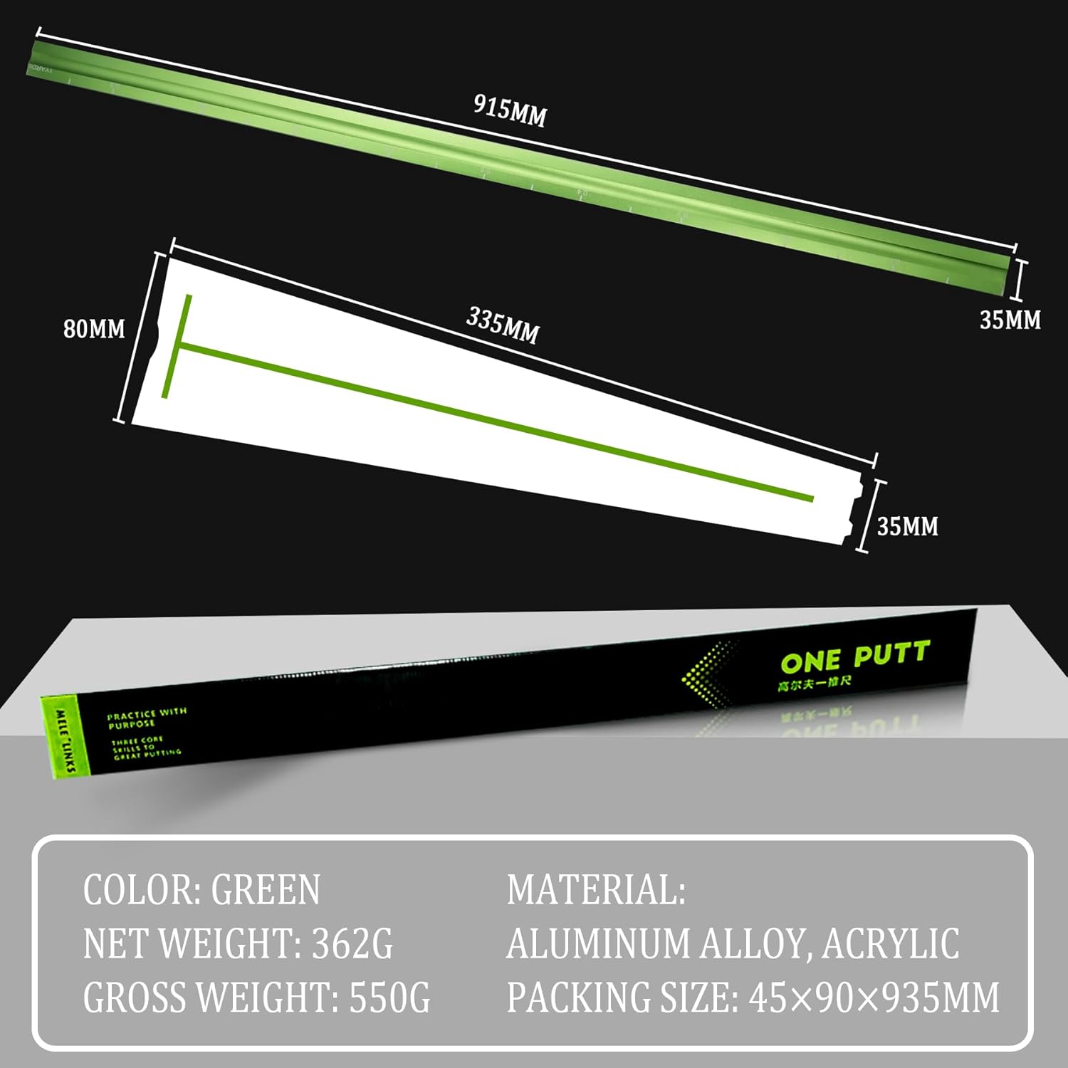 Golf Putting Alignment Rails Trainer for Golfer Men Precision Distance Control & Instant Feedback, Golf Swing Training Aid Tool for Speed Measuring