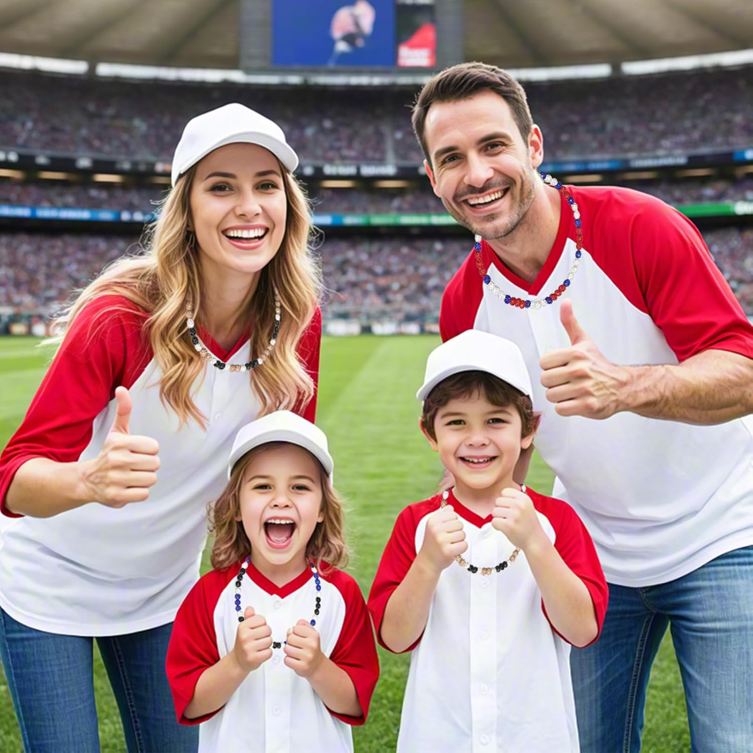 12 Pcs Baseball Beaded Necklace 18 in Bling Collection Clay Beaded Necklace Glitter Rhinestone Gifts for Men Women Baseball Team Lovers - Image 6