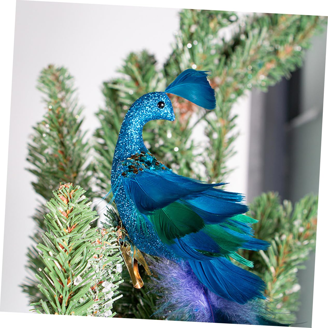 Ciieeo Realistischer Pfau Clip Ornament Weihnachtsbaum Vögel Dekorationen