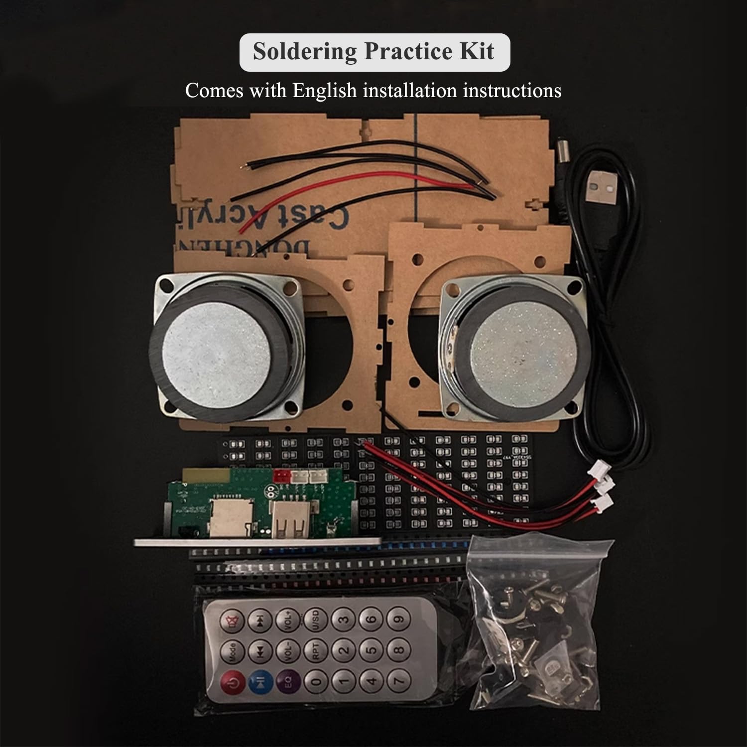 HUAGZIMO Soldering Practice Kit DIY Electronic Speaker Kit Learn Soldering Skills Build a Functional Portable Speaker for Beginners, Hobbyists, and Students