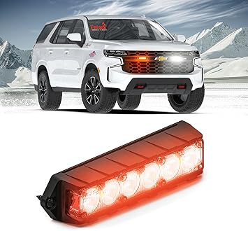 Feniex Industries Feneix Fusion Surface Mount | Red | 3-Modes | 6 LEDs, Super Bright 3 Watt LEDs, SAE Class 1, SAE Class 1 | Emergency Warning Lights
