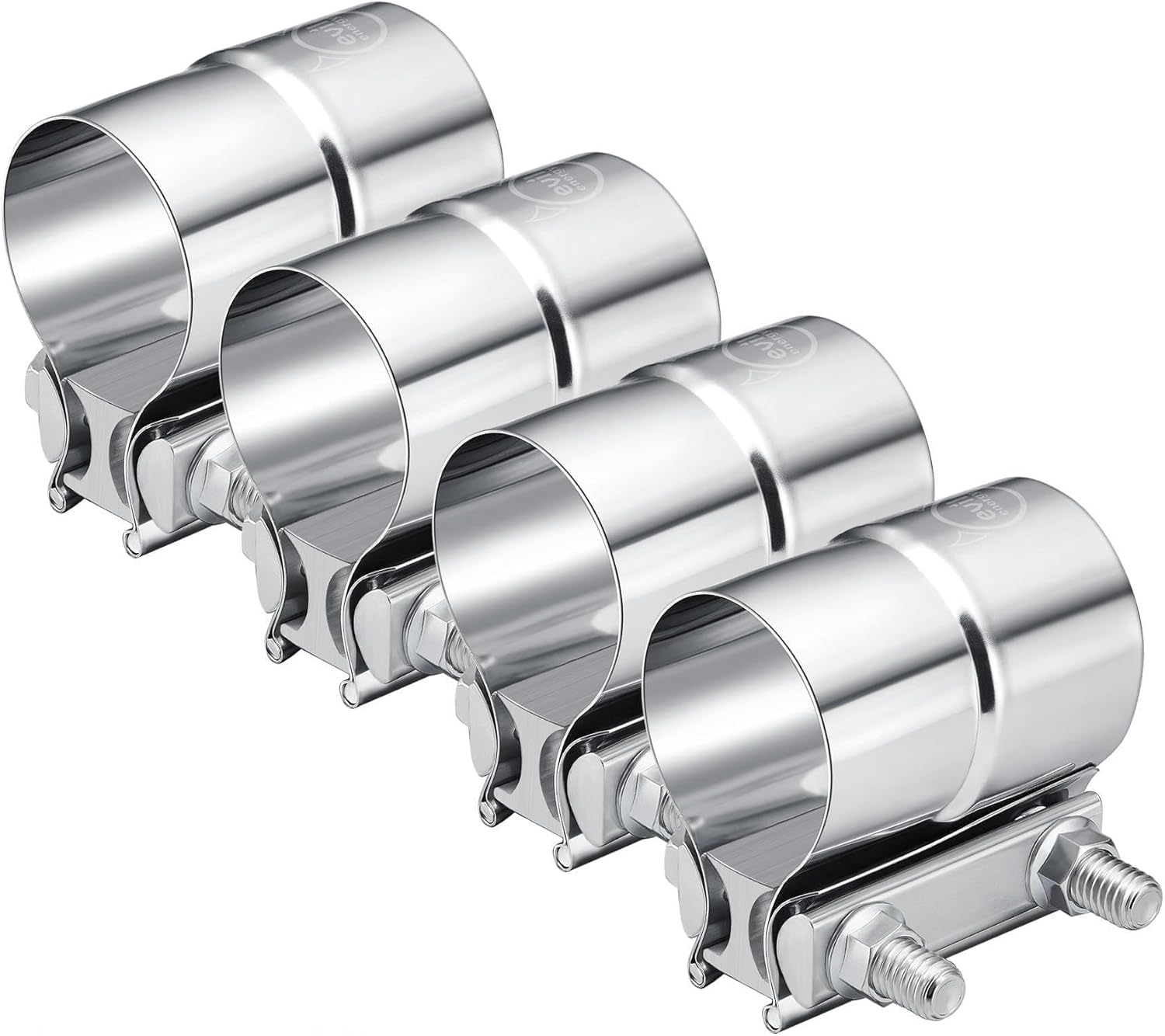 EVIL ENERGY 3.0'' Exhaust Clamp, Lap Joint Band Clamp Stainless Steel for Pipes, Mufflers, Catalytic Converters (4Pcs, 3.0 inch)