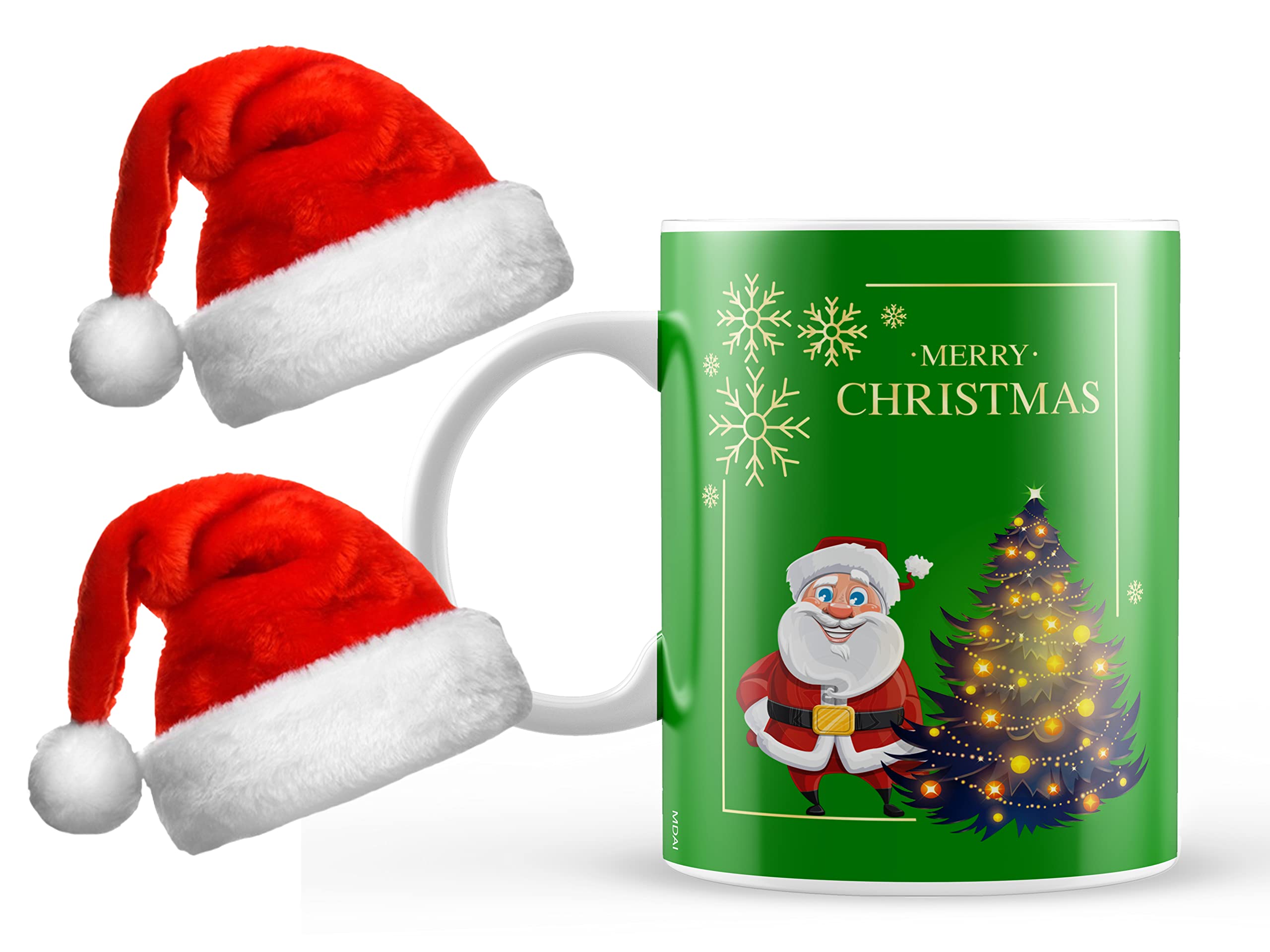 Khatuwalas Christmas Gift | Coffee Mug 330 ml.| Christmas Gifts Santa Cap for Girls,Men,Boys,Family,Wife,Friends,Husband Office Colleague, | Christmas Cap Decorations (ChX-303)