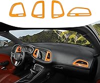 Vista 8 de Voodonala para Dodge Challenger 2015-2021, accesorio de recorte para salida de aire de la consola central (Azul, 4 piezas)