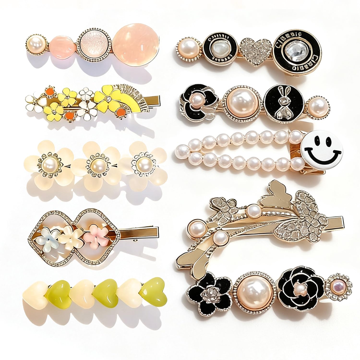 10 Pcs women's hair clip, anti pearl acrylic resin hair clip set, exquisite hair accessories, headwear styling tools, suitable as a decorative gift