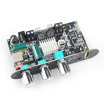ZK-1001B Mono Amplifier Board with TWS, 100W Power Output, Vehicle Amplifier Wide Voltage Input 9-24V, Supports USB/AUX/Bluetooth, Black Black2 ZK-1001U