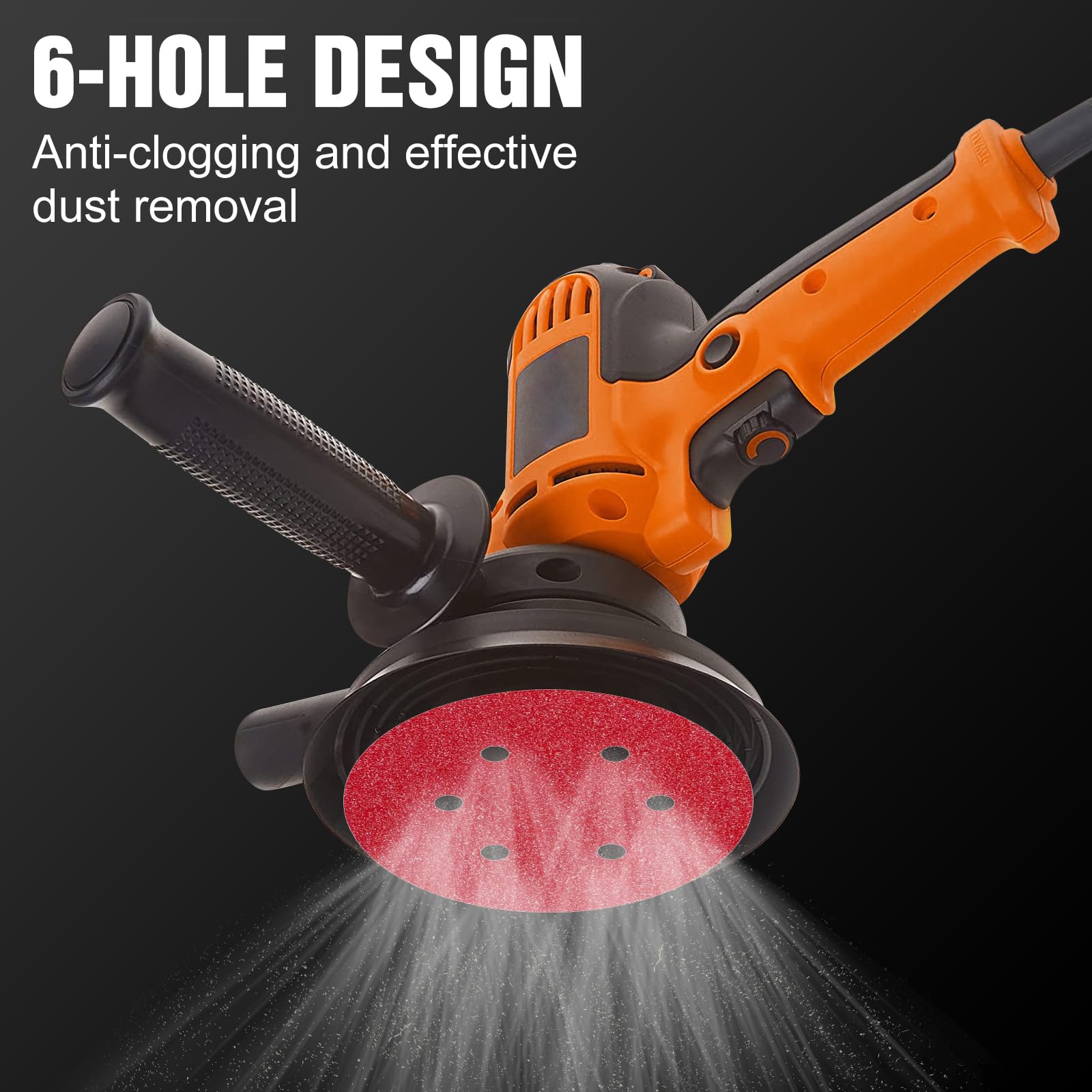 Snapklik.com : 100 Pcs 6 Inch Sanding Discs 240 Grit 6 Hole Hook And ...