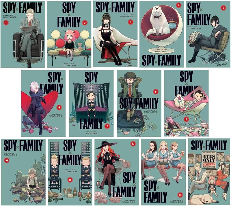 Conjunto de colección de 14 libros de Spy x Family Comic Series (Vol. 1 a 14): thriller de espías, comedia familiar y manga lleno de acción