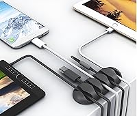 Vista 3 de O'Hill paquete de 30 ataduras para cables para computadora, electrodomésticos y dispositivos electrónicos con organizador de cables de escritorio