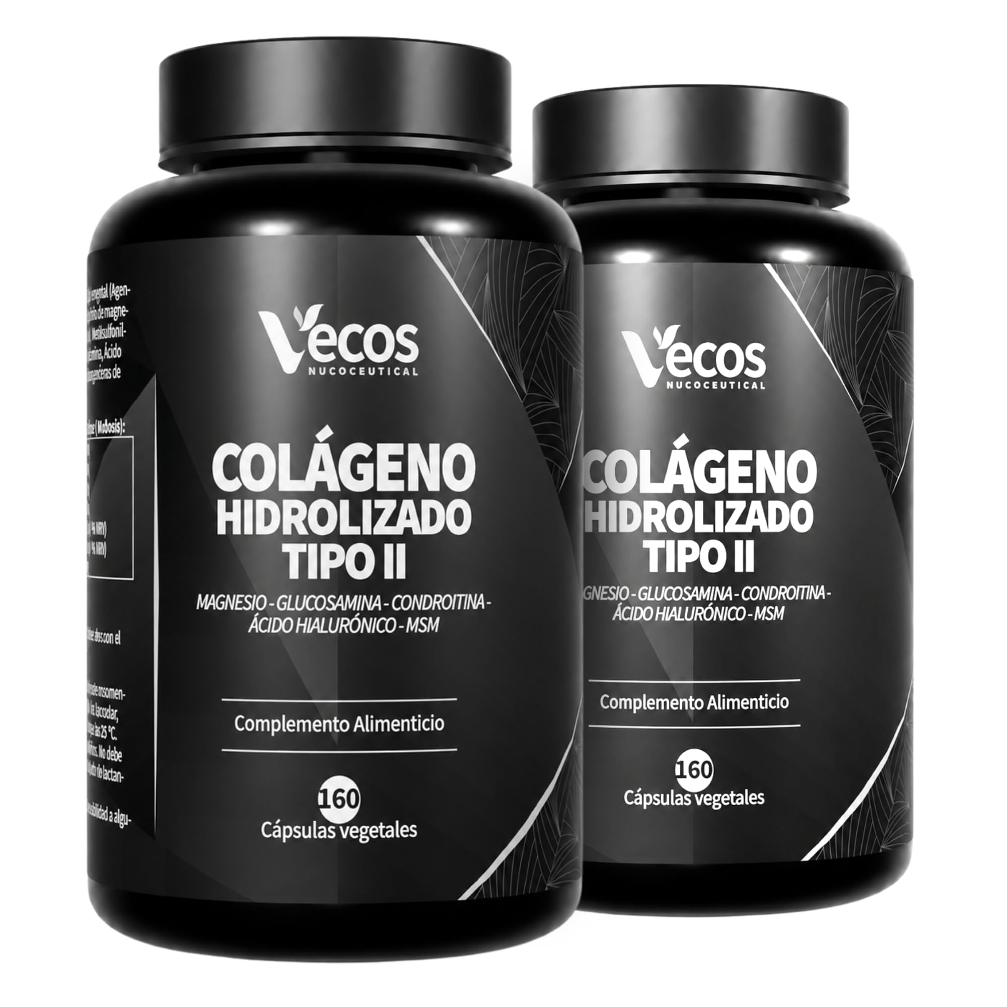 320 Cápsulas Colágeno Hidrolizado Tipo II - 160 Cápsulas Vegetales - Ayuda a Prevenir el Dolor y la Inflamación en las Articulaciones - Efecto Antiinflamatorio y Antioxidante