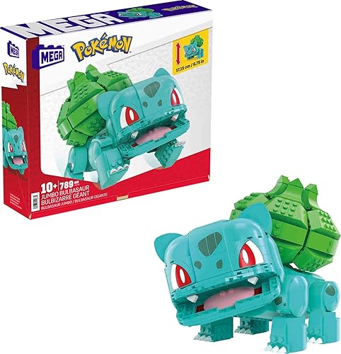 MEGA Pokémon Action Figure Building Toys for Kids, Jumbo Bulbasaur with 789 Pieces, Buildable and Poseable, 7 inches, 8 Year Old Gift Idea