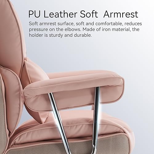 Miniatura 8 de Efomao Silla de oficina ergonómica con reposapiés, respaldo alto, silla de computadora de piel sintética para adultos, silla de escritorio ajustable