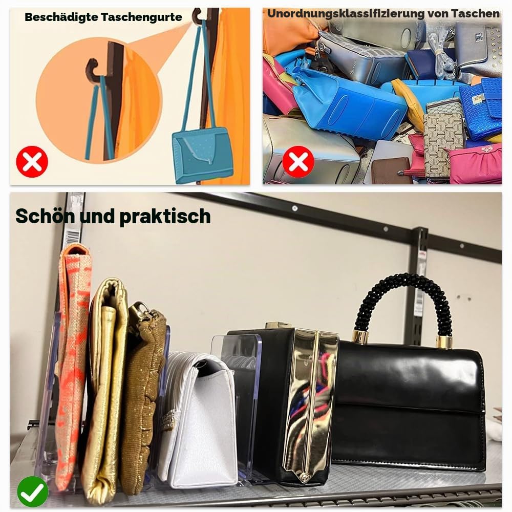 4 Packung klar Acryl Datei Sorter, 4 große Schlitze Schreibtisch Veranstalter, Desktop-Datei Ordner Halter Veranstalter, Büro Storage Stand Rack für Buch, Geldbeutel, Handtasche, Umschläge